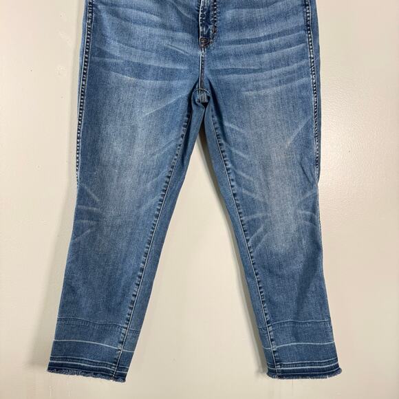 J.Crew Women's Vintage Straight Ankle Stretch Raw Hem High Rise Jeans Sz 32 - Picture 3 of 9
